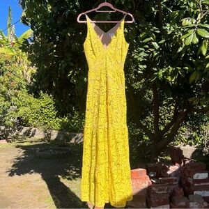 Dress the Population Yellow Lace Maxi Dress